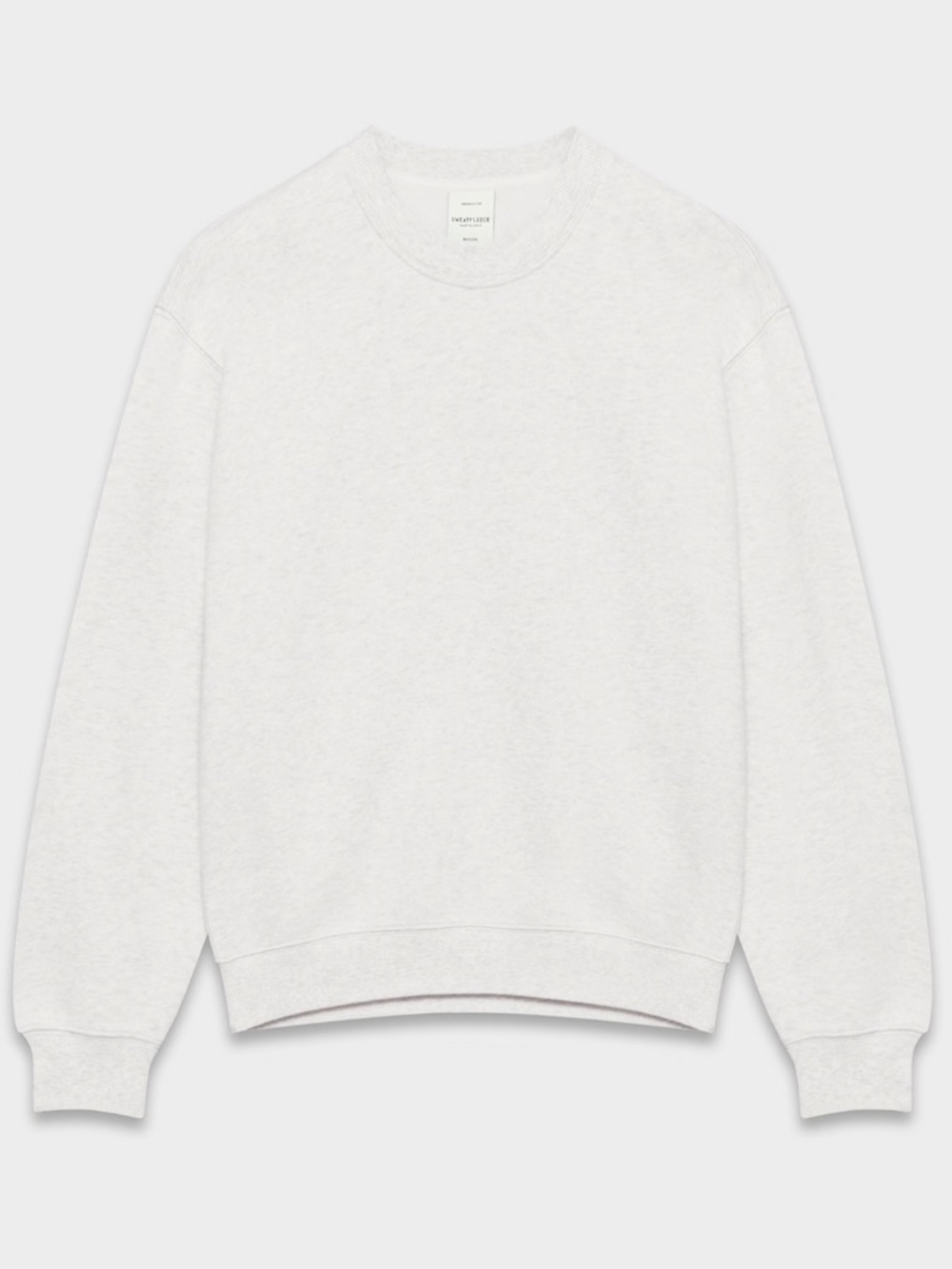 Aritzia Cozy Sweatfleece Perfect Fit Crew Sweatshirt in Heather Cloud White S